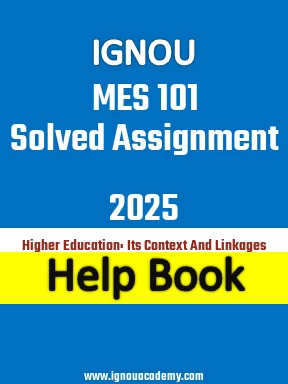 IGNOU MES 101 Solved Assignment 2025